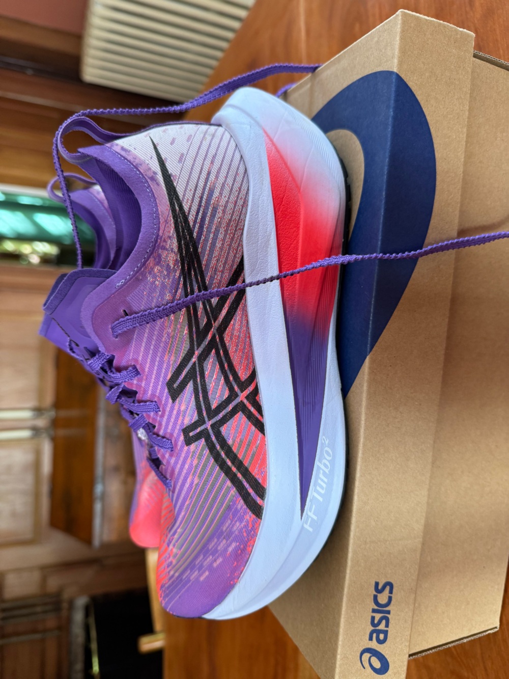 ASICS Women's Magablast Purple and Pink Gradient Racing Shoes women’s size 7